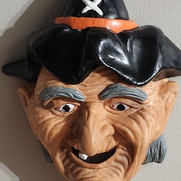 Vintage Telco Cackling Witch Door Plaque With Red Flashing Eyes Motion Activated - Picture 5 of 9